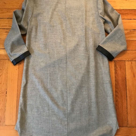 Broadway& Broome MADEWELL Leather Trim Gray Dress - Picture 4 of 4